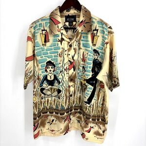 Vintage LA Rocka BC Ethic MCM Hawaiian Beatnik Jazz Music Shirt‎ Size Medium